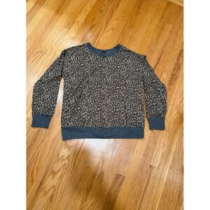 Splendid Leopard Print Pullover Top Women's‎ Size M Crewneck Sweatshirt